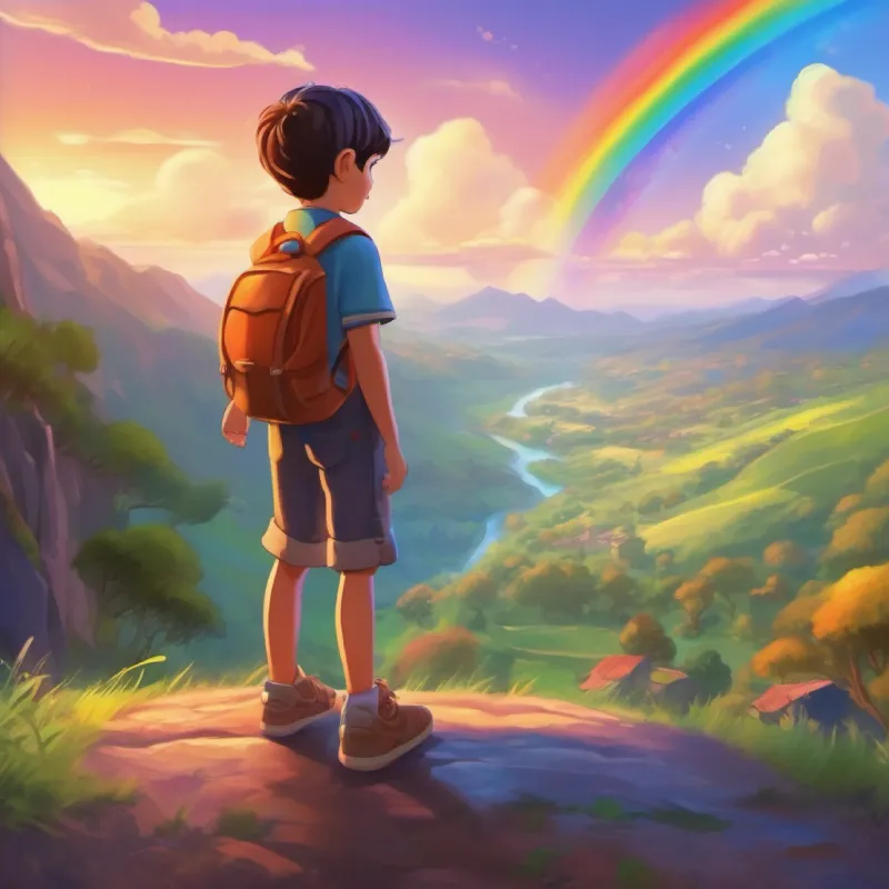 Introduction to Rainbow Ridge and A curious boy with twinkling eyes and untied shoelaces.