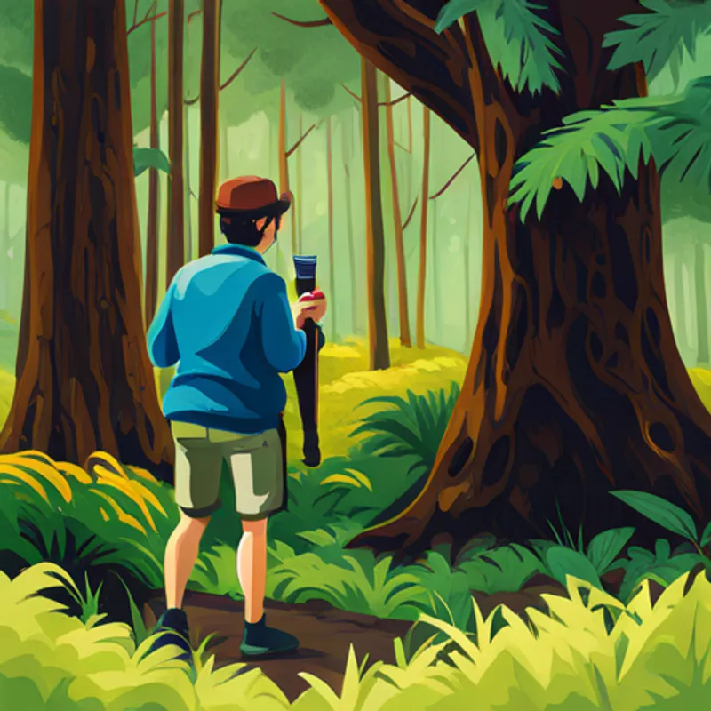 James in the forest finding a bottle