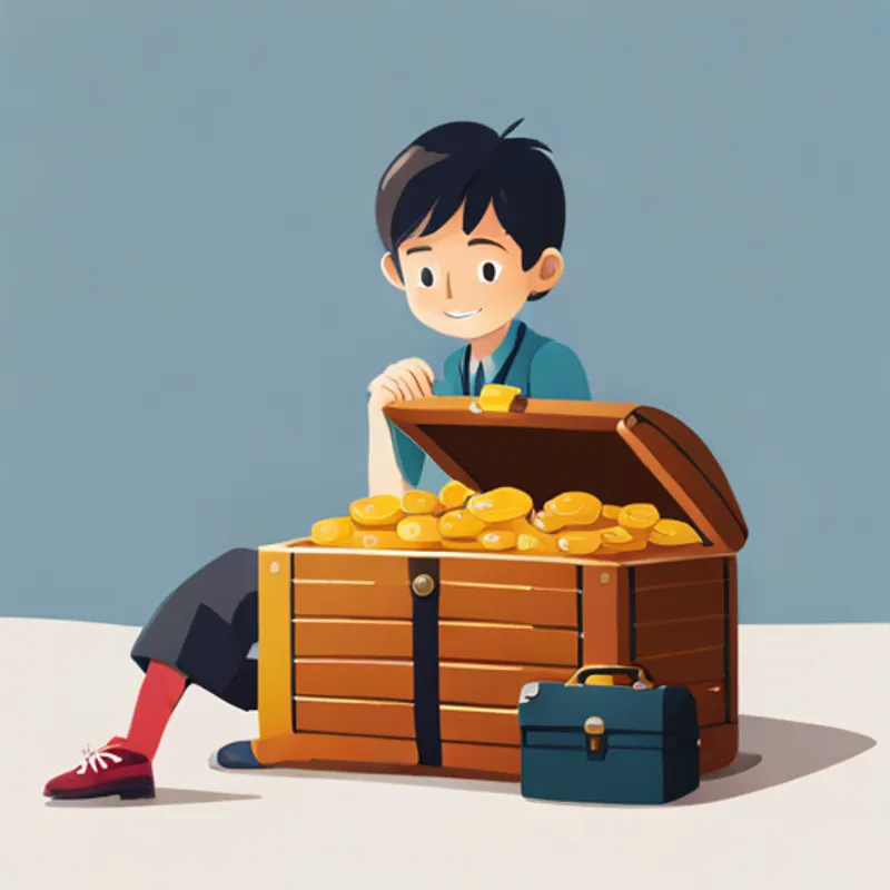 James opening the chest with treasure