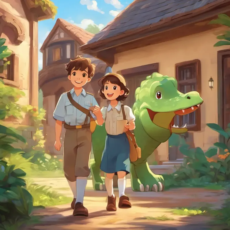 Outside their house, mommy in uniform, waving goodbye to Curly brown hair, bright brown eyes, big happy smile while he held his toy dinosaur tightly.