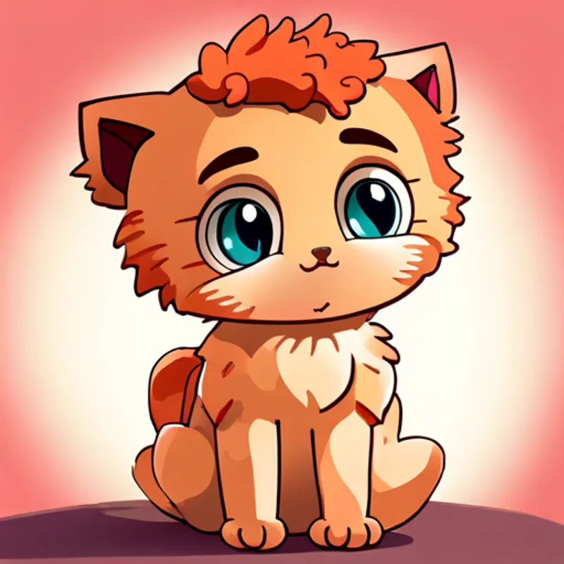 Adorable baby with curly hair and a big smile and Playful orange kitten with a mischievous expression looking worried as colors fade