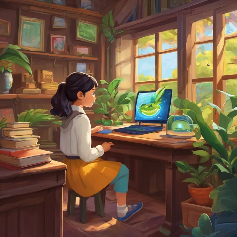 The scientists also provided Lily with learning resources tailored for her age. They shared books, online courses, and interactive games that made learning coding and math fun and engaging. Lily's fear slowly turned into excitement, and she couldn't wait to dive into this new adventure. Determined to overcome her hesitations, Lily immersed herself in learning bioinformatics. She spent countless hours tinkering with programming languages and solving mathematical problems. With each new skill she acquired, her confidence grew.