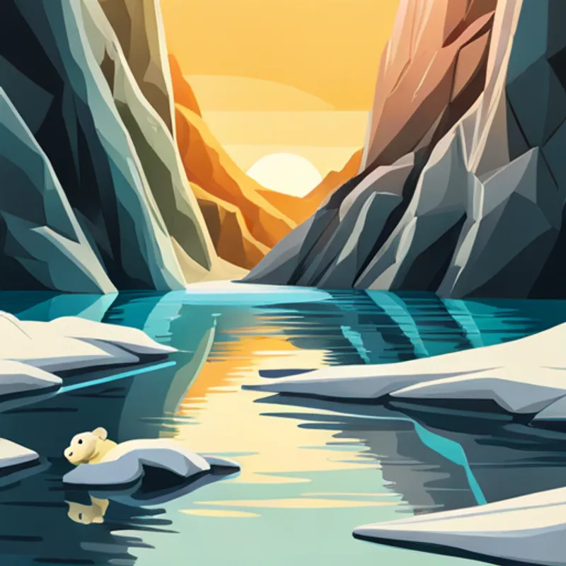 Polar bears sleeping in ice caves