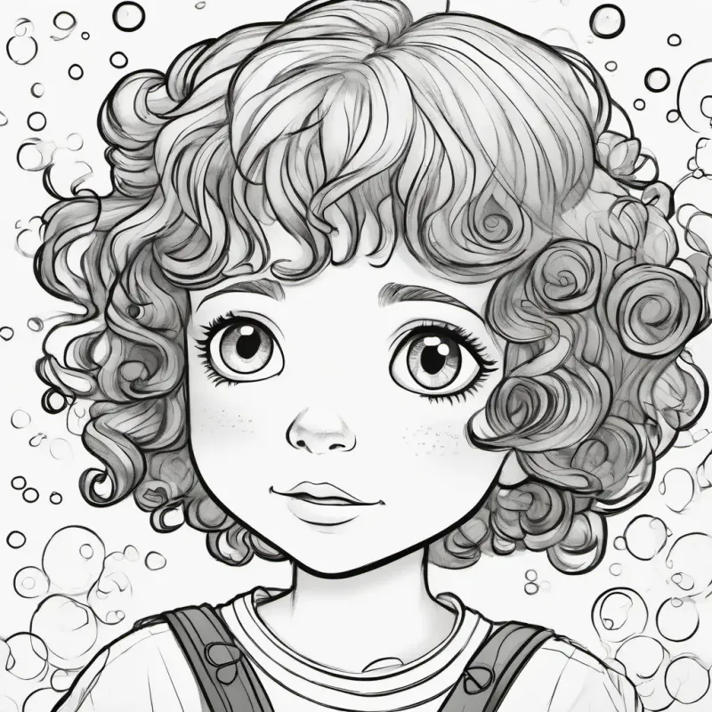 Introducing Petite, with radiant green eyes, curly auburn hair, and nimble fingers, feeling disheartened by her small bubbles.