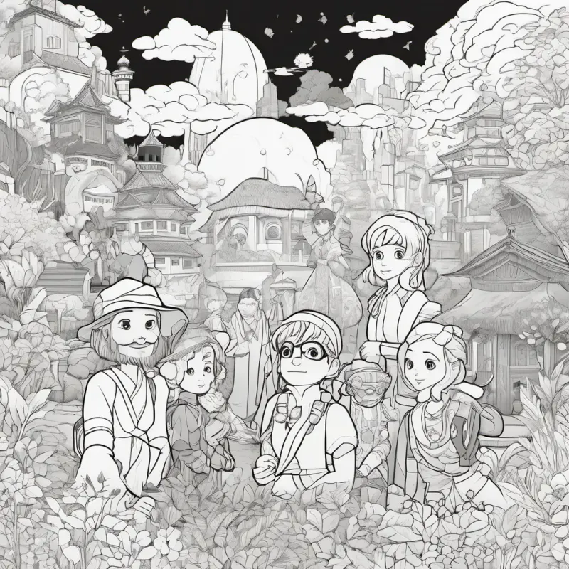 Diverse group, varying skin tones and eye colors, each uniquely attired collaborate, creating a harmonious display.