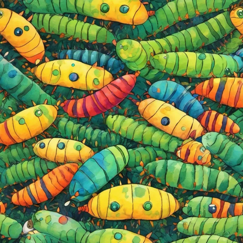 The caterpillars sharing stories.