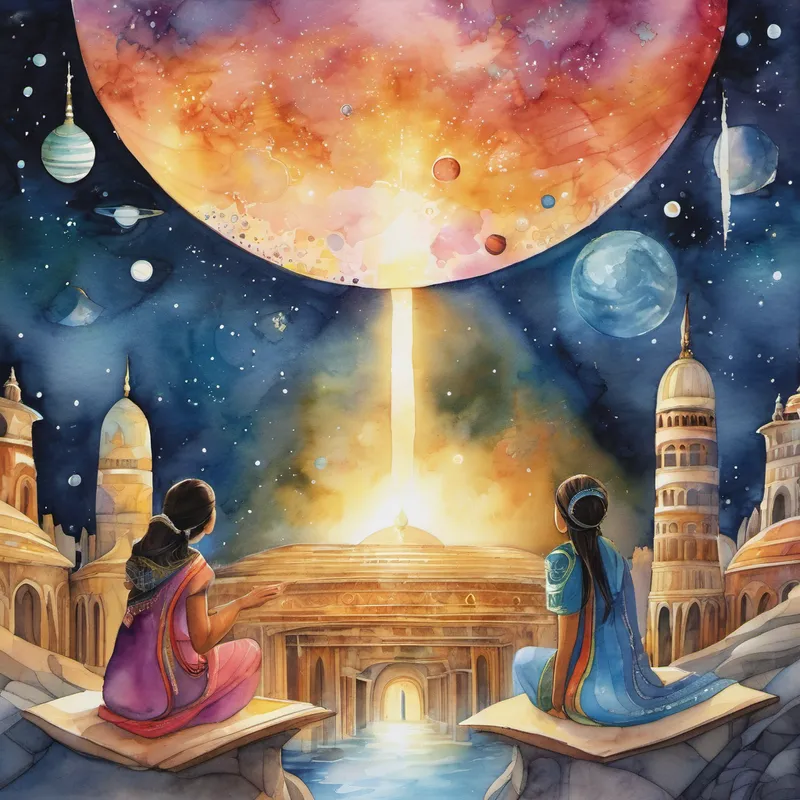 And so, the tale of Leena and the Cosmic Nexus reminds us that the power of sharing knowledge, regardless of age or background, can spark innovation, solve complex problems, and bring unity among civilizations. For it is through our shared wisdom that we create a brighter, prosperous future for all.
