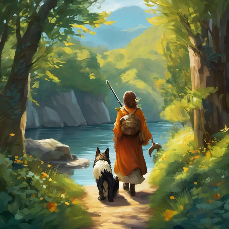 Freya setzte sich auf den großen Steinkreis im Zentrum des Dorfes, umgeben von allen Bewohnern. Ihr kleiner Hund kuschelte sich neben sie und sah sie liebevoll an. Sie begann zu erzählen: "Es war einmal ein mutiger Wikinger, der das Meer überquerte und auf einer magischen Insel landete..." Während Freya ihre Geschichte erzählte, lauschten alle gebannt und staunten über die wilden Abenteuer in der Ferne, die sie noch nie zuvor gehört hatten. Es gab Geschichten über gefährliche Drachen, freundliche Zauberer und geheimnisvolle Schätze, die in den Tiefen des Meeres verborgen waren.