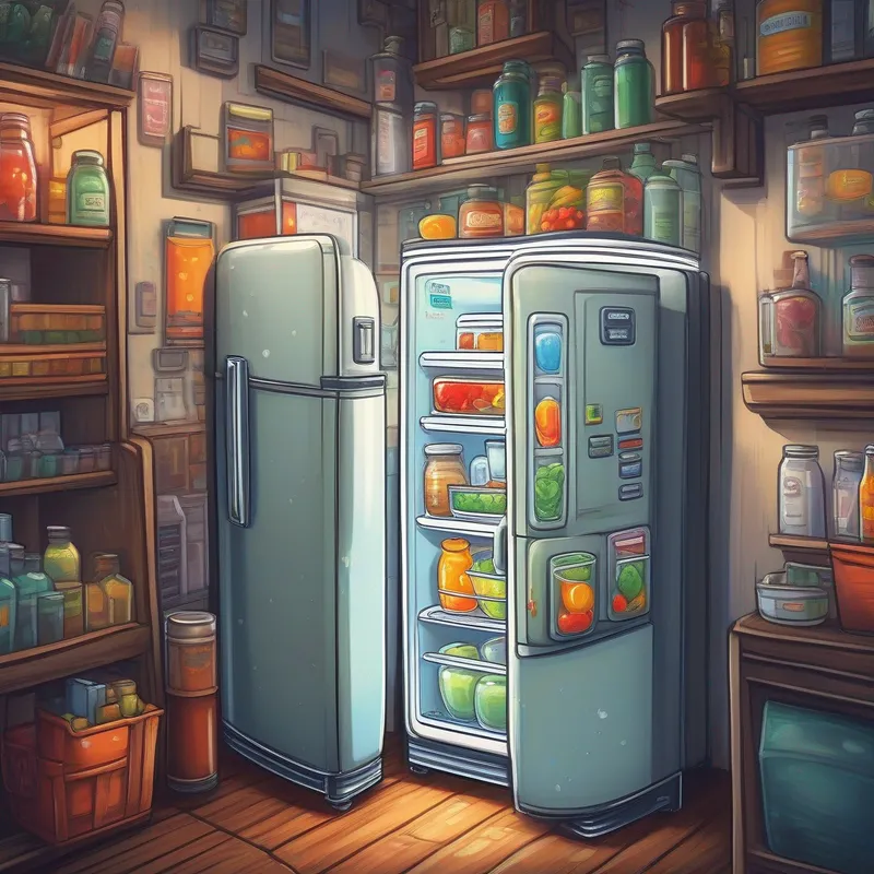 hand drawing of a refrigerator how it work