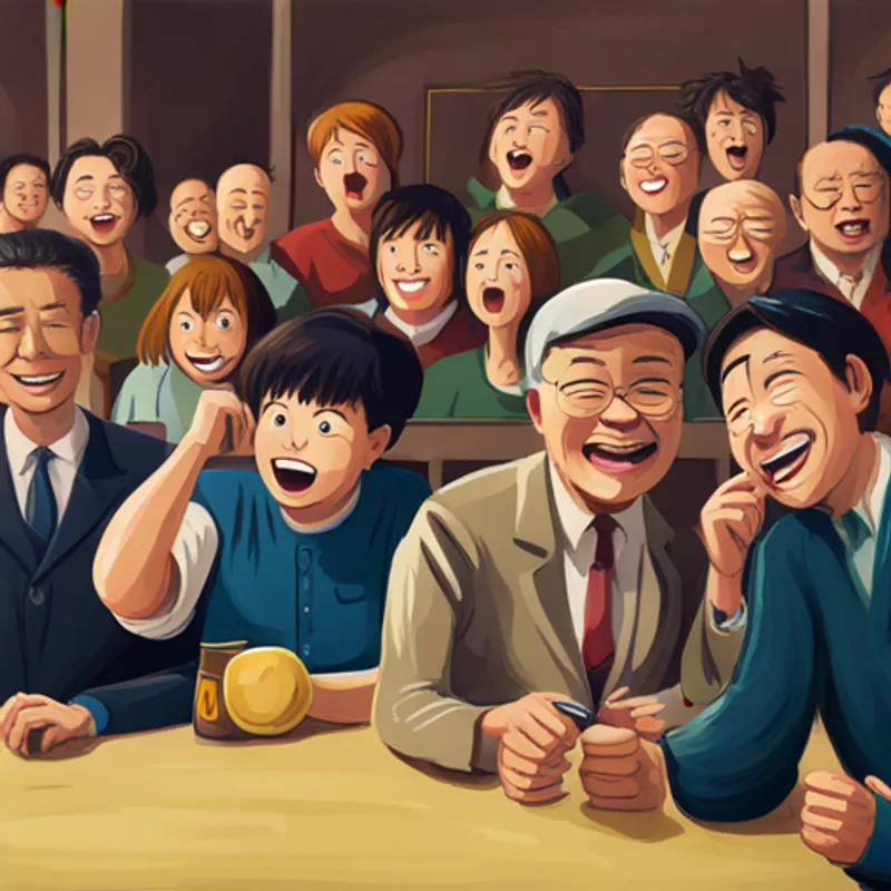 Team and spectators laughing