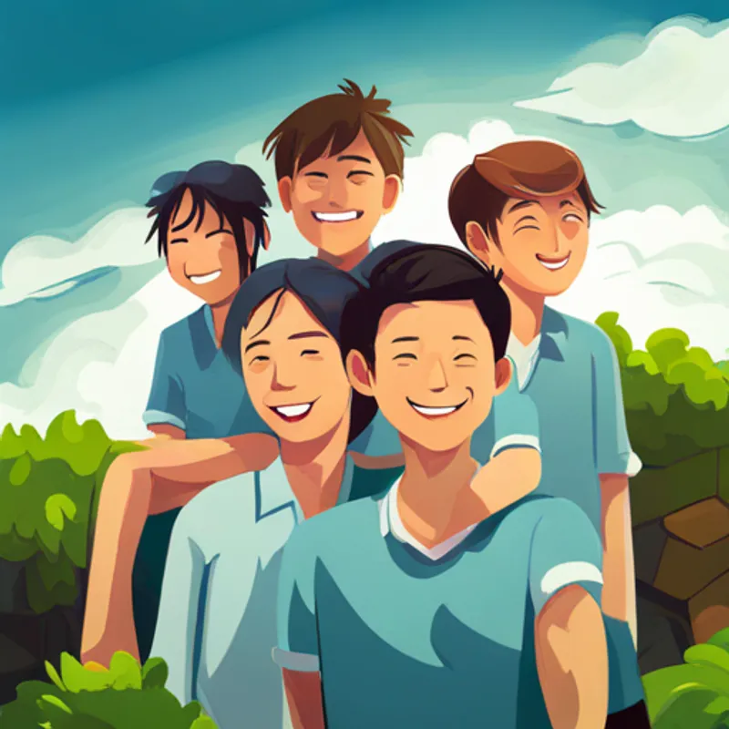 Smiling team together, bonding as friends