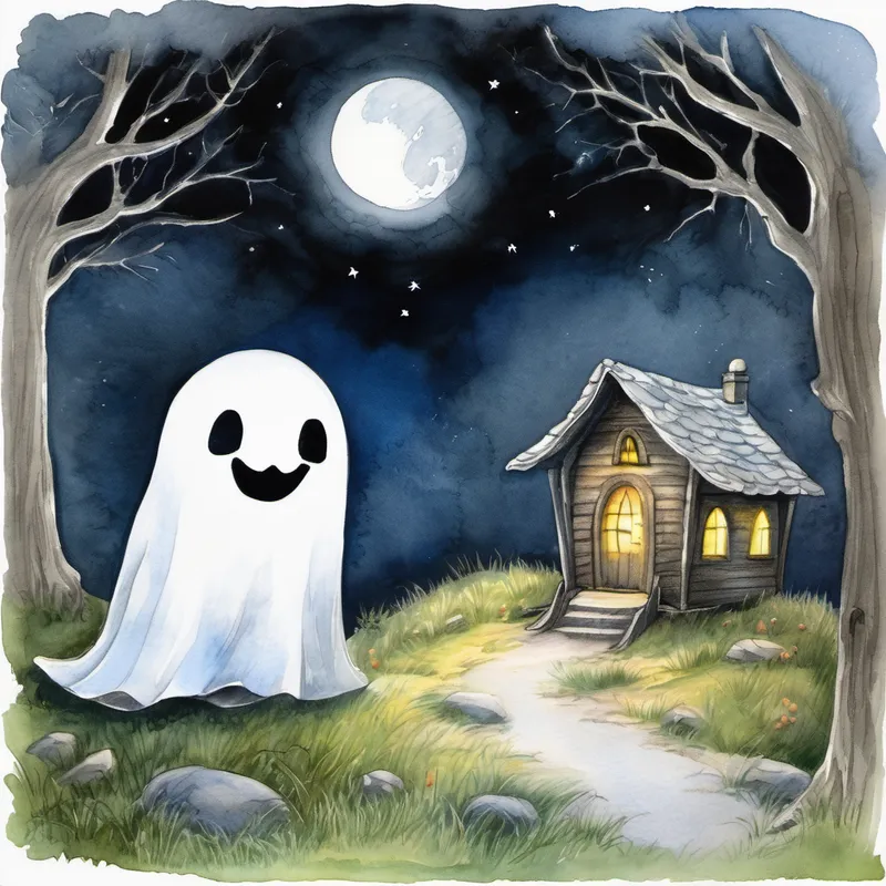 Once upon a time, in a faraway village, there was a little ghost named Casper. Casper was no ordinary ghost; he was kind-hearted, gentle, and loved playing hide-and-seek with his ghost friends. But there was something that made Casper different from other ghosts – he was scared of humans. Every night, when the moon glittered in the sky, Casper would come out from his cozy ghostly home in the attic of an old mansion. But he never strayed too far because he was afraid he might stumble upon humans. He had heard stories about how scared humans were of ghosts, and it worried him.