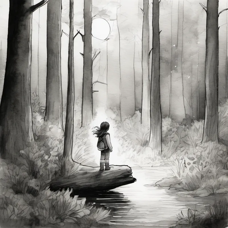 One night, while floating back and forth among the trees, Casper saw a flickering light in the distance. Curiosity got the best of him, and cautiously, he followed the light until he reached a clearing. What he saw amazed him – a little girl named Emily was sitting by a campfire, reading a book all alone. She looked both brave and kind. Watching her from a distance, Casper wondered why humans were scared of ghosts. He thought, "Maybe if I could overcome my fear, I could make friends with Emily, just like I do with other ghosts."