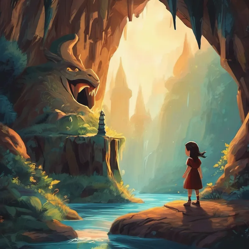 Después de horas de cabalgar, Valeria llegó a una cueva enorme. Sabía que el monstruo estaba cerca. Entró con cautela, utilizando una lámpara para iluminar su camino. Mientras se adentraba en lo más profundo de la cueva, vio algo que la dejó helada: el monstruo estaba allí, mirándola fijamente con sus ojos brillantes. Pero Valeria no se acobardó, al contrario, se acercó al monstruo con valentía y le preguntó por qué había destruido su castillo. Para su sorpresa, el monstruo comenzó a llorar y le explicó que solo estaba asustado y perdido. Nunca había conocido a alguien como Valeria antes y no sabía cómo expresarse sin causar daño. Valeria comprendió que el monstruo necesitaba ayuda y compasión, no ser castigado. Decidió llevarlo con ella y enseñarle a comportarse adecuadamente.