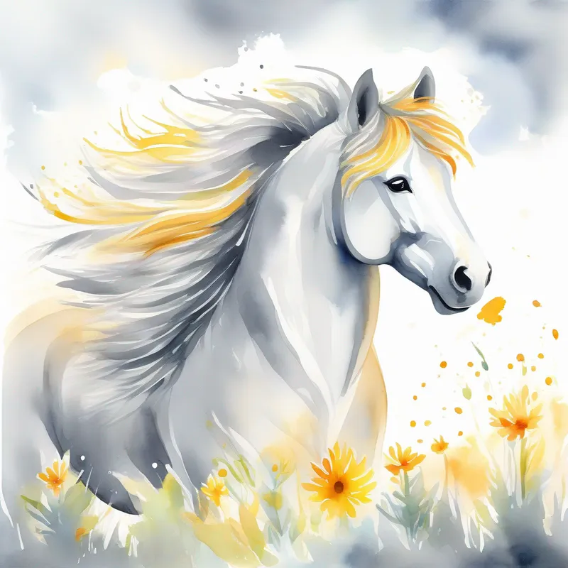 Friendly and confident, gray with a long trunk and Brave and playful, golden with a majestic mane happily playing under a bright sun