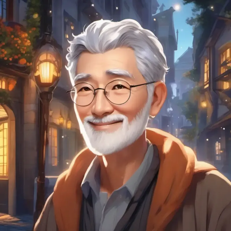 Warm smile, twinkling eyes, grey hair, wise appearance introduces a magical experience