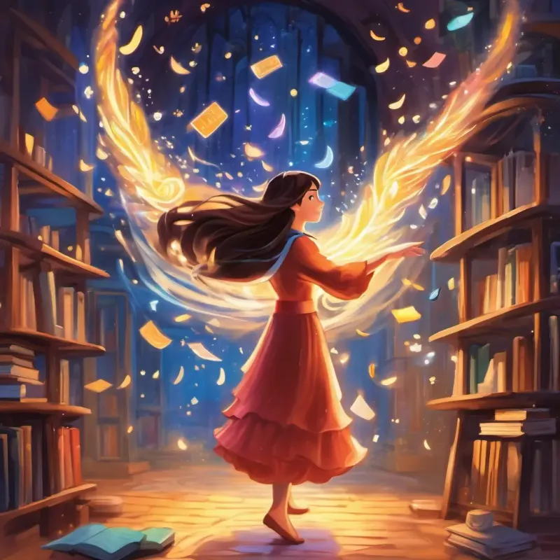 Magic from the book manifests in dancing letters
