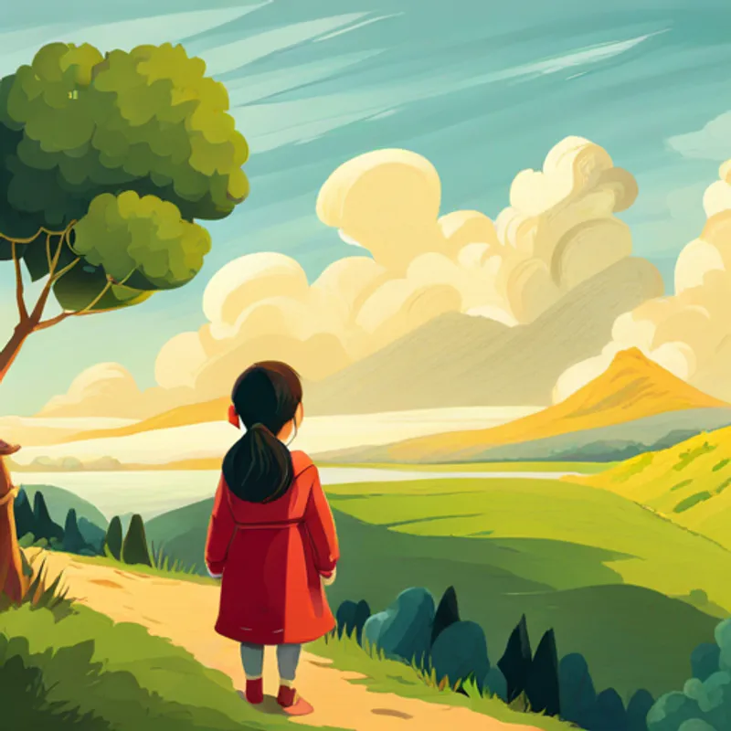 A girl looking sad while waving goodbye to a boy