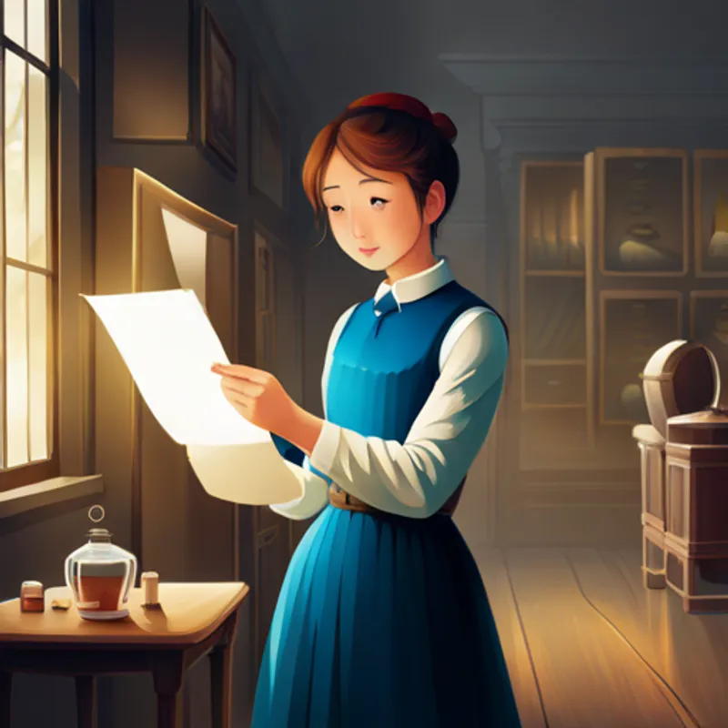 A girl opening a mysterious letter