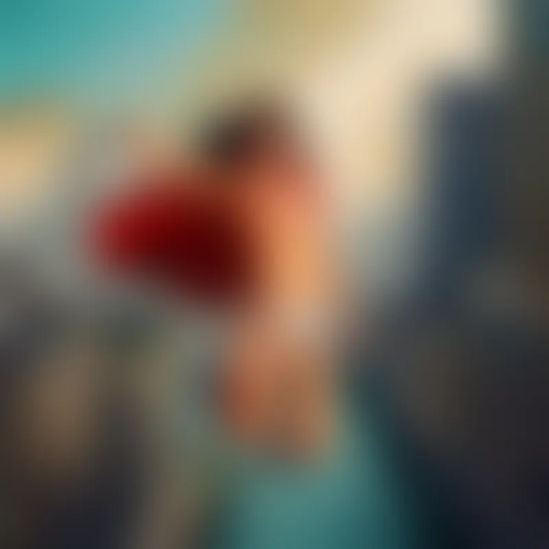 A superhero in white briefs with a red cape. flying and saving people in city