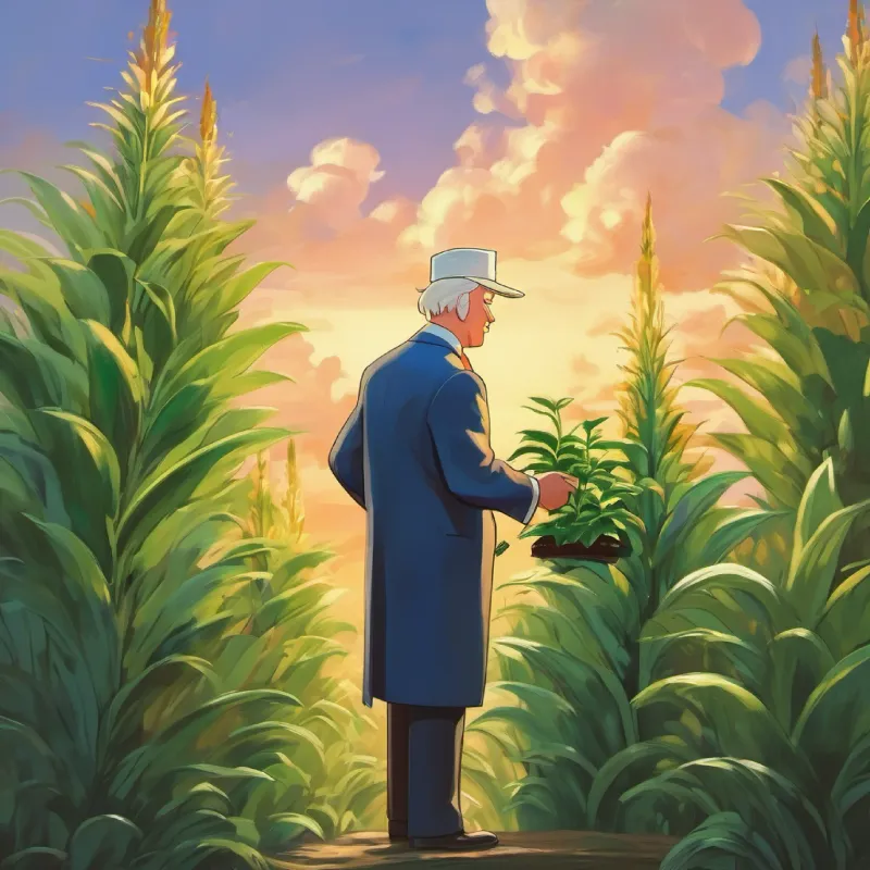 Donald treating the plant, hopeful for a positive change.