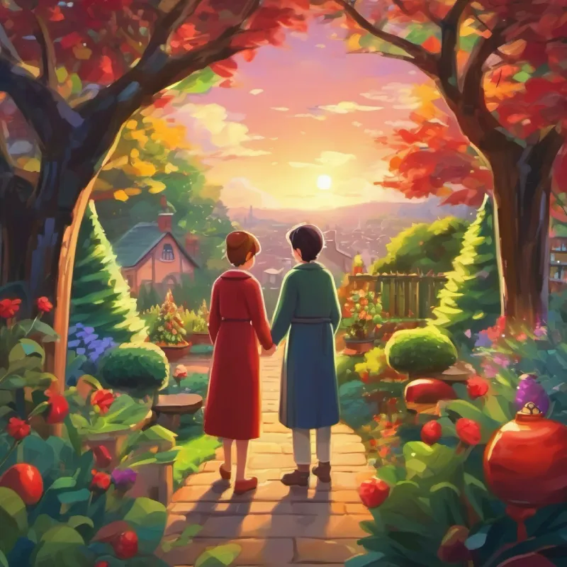 Friends embracing the teachings and the garden.