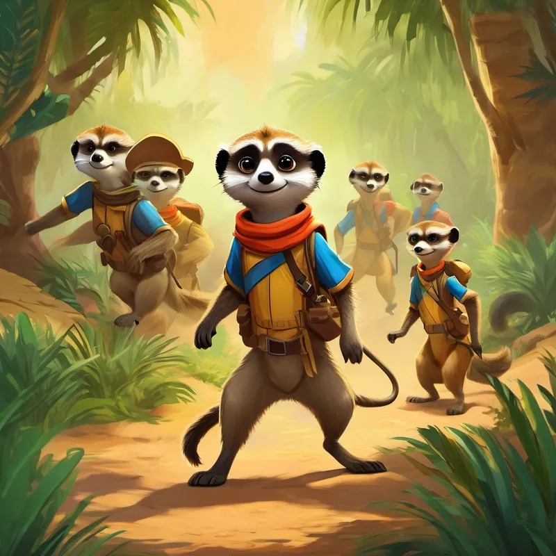 Finally, the day of reckoning arrived. Terrence, with his sly grin and mischievous eyes, led a troop of misfit monkeys toward the meerkat kingdom. The meerkats, Hanna, and Flash stood united, ready to protect their beloved banana trees. As the battle commenced, Hanna's heart raced with anticipation. She leaped into action, providing guidance and support to the meerkats. Flash swiftly darted across the battlefield, ensuring no harm came to his dear friend. The meerkats, now filled with courage and bravery, fought valiantly, brandishing their tiny paws and leaping onto the monkey's tails.