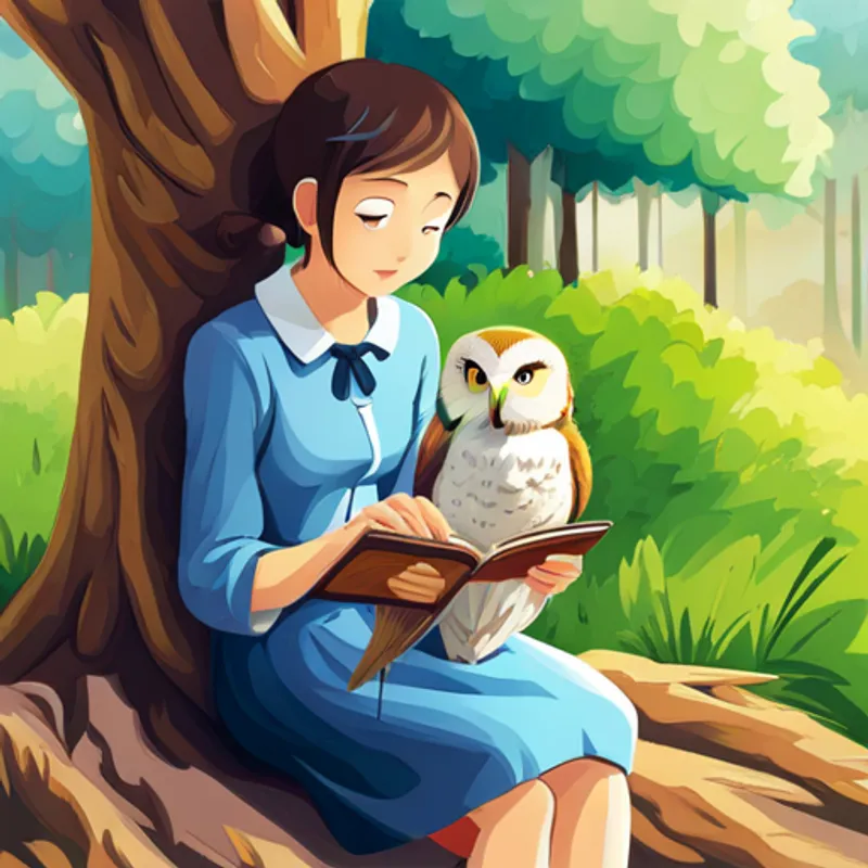 Owl comforting Kiki and offering guidance
