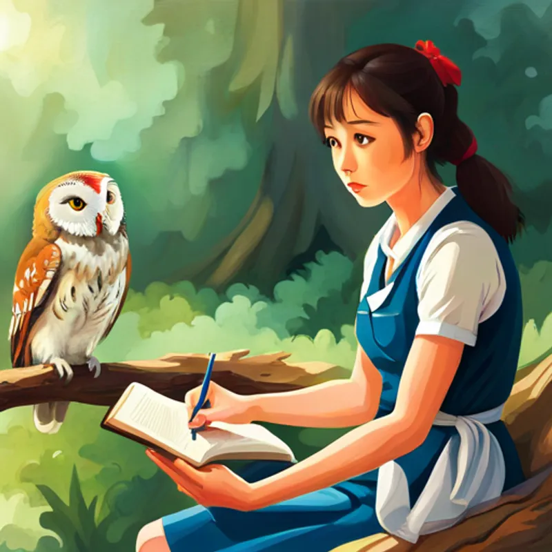 Owl explaining the importance of self-belief to Kiki
