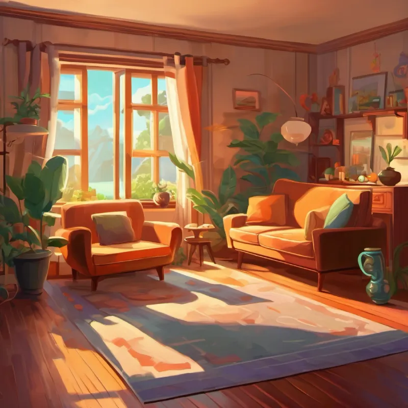 Playing with imagination, in living room