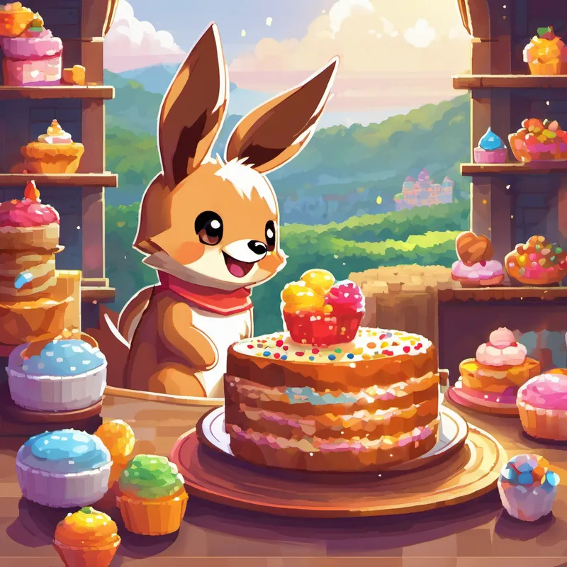 Once upon a time, in a colorful land filled with sweets and cakes, there lived a little girl named Evee. Evee was a kind and happy girl who loved nothing more than eating bread and cake. She would have it for breakfast, lunch, and even dinner! All day long, she indulged in the sweetest treats, and her belly was always full. Now, Evee loved her bread and cake so much that she often forgot to brush her teeth, and as time went by, her teeth started turning yellow. But Evee was too busy enjoying her delicious treats to notice.