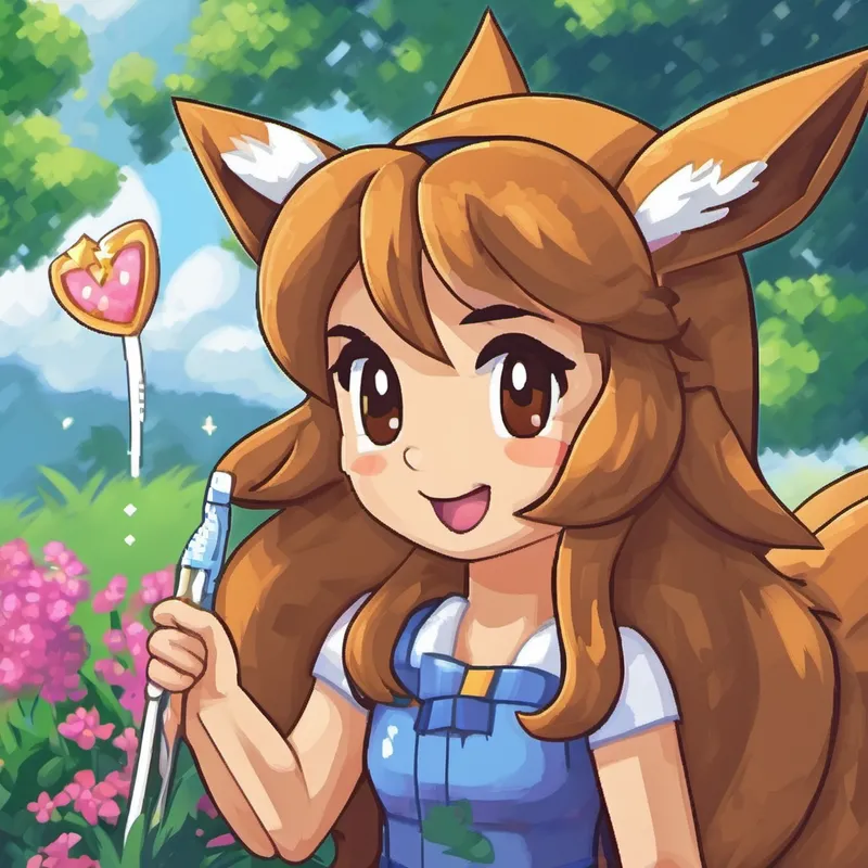 As days passed, Evee started brushing her teeth twice a day without fail. She chose a toothbrush with soft bristles and a special toothpaste that made her mouth feel fresh and clean. Evee was determined to take care of her teeth. After a while, Evee noticed that her teeth were no longer yellow, but they had turned brown. She sighed, feeling a little sad about it. But little did Evee know, there was a good witch living nearby who had been watching her.