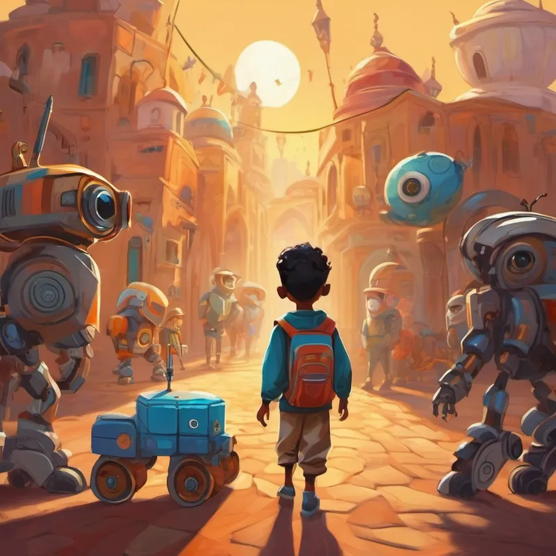 A curious and adventurous Muslim boy with an inquisitive mind. and his robot friends spreading love and kindness