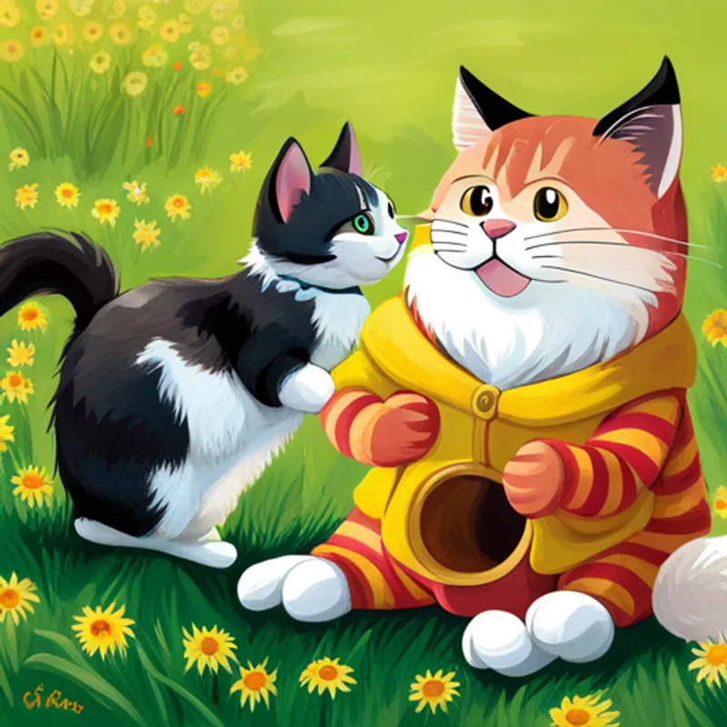 I gattini trovano un gomitolo di lana