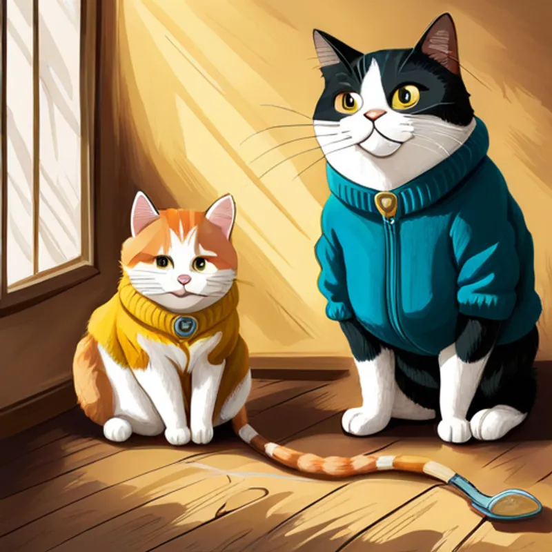 I gattini si divertono nella lana sparsa