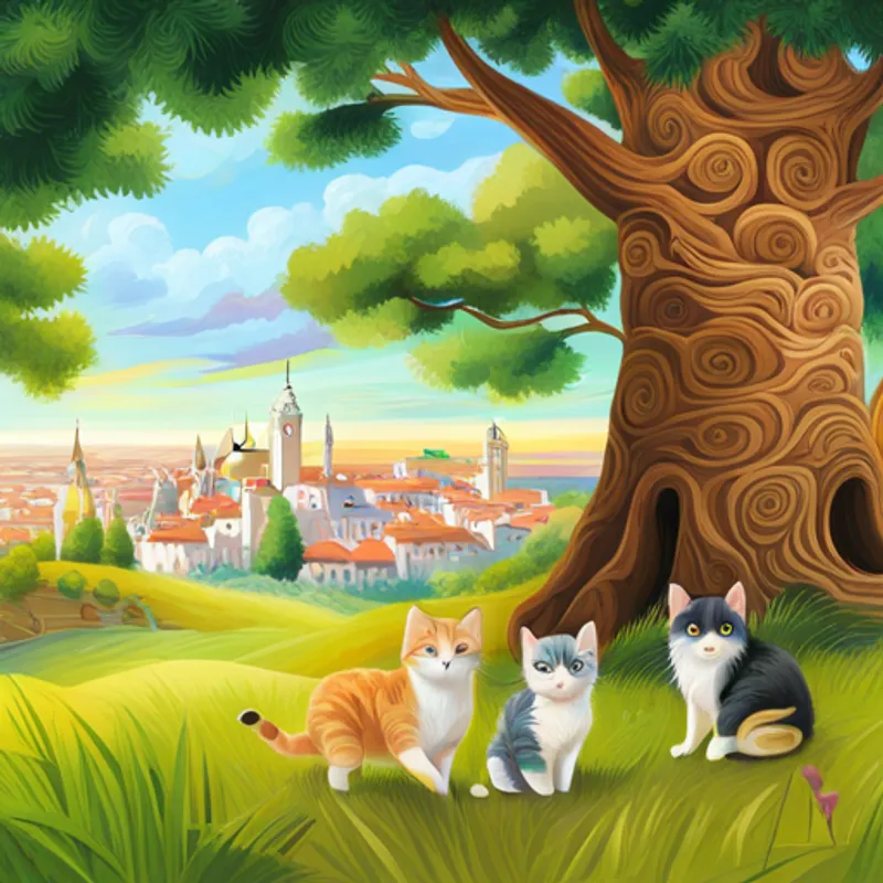 I gattini addormentarsi felici nel prato