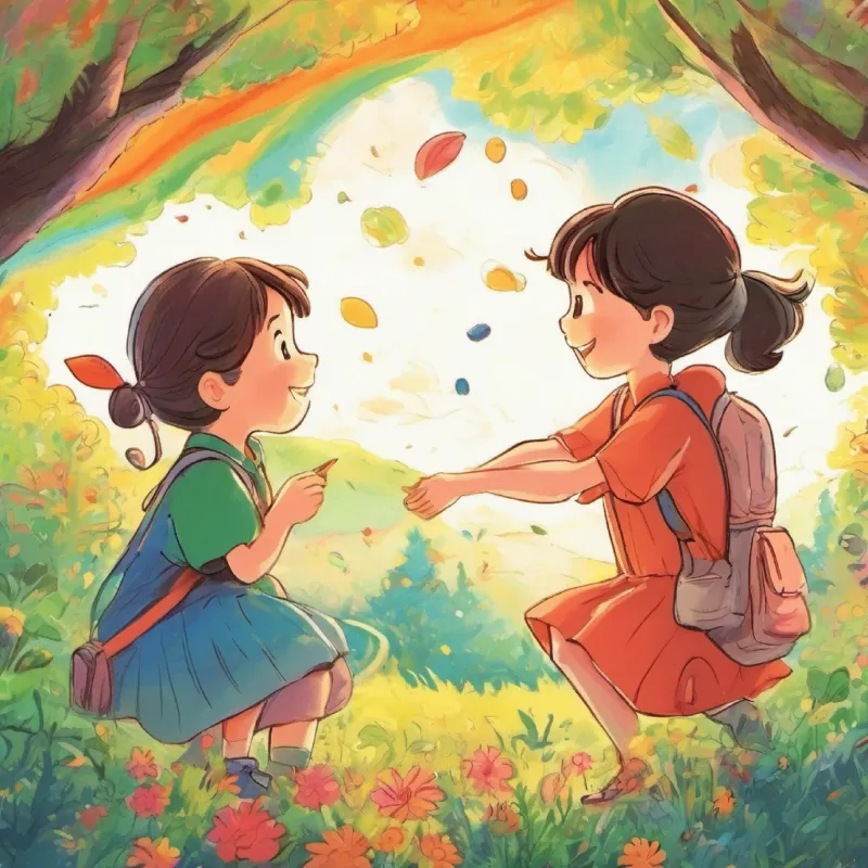 Friendship bond, shared joy, positive interaction