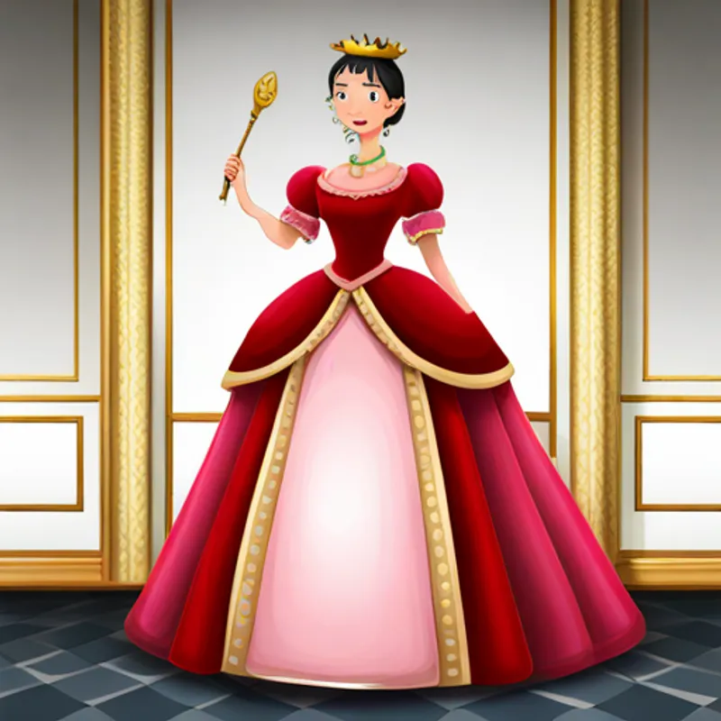 Princesa com vestido cor-de-rosa e coroa dourada com um vestido cor-de-rosa