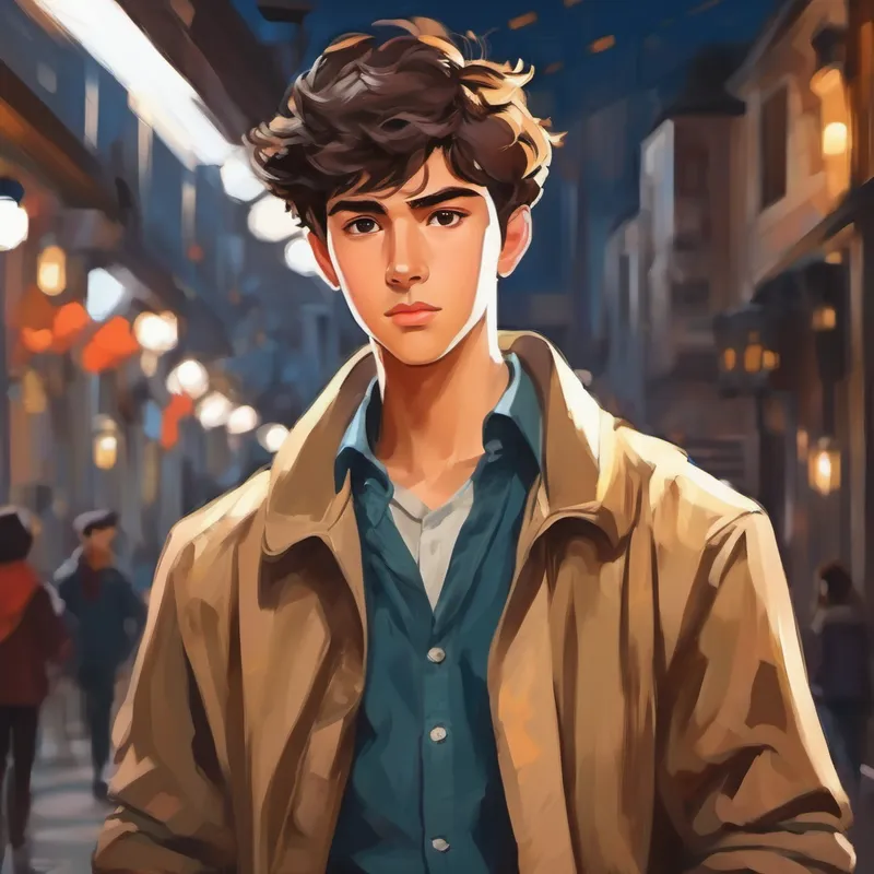 A young man with a determined look in his eyes, wearing stylish clothes. impressing everyone on set