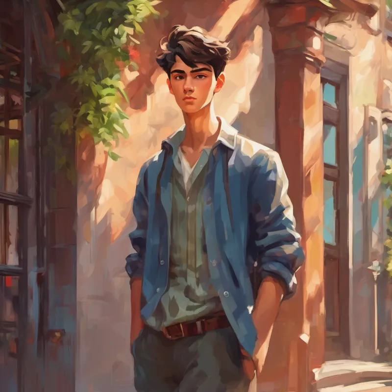 A young man with a determined look in his eyes, wearing stylish clothes. making positive changes