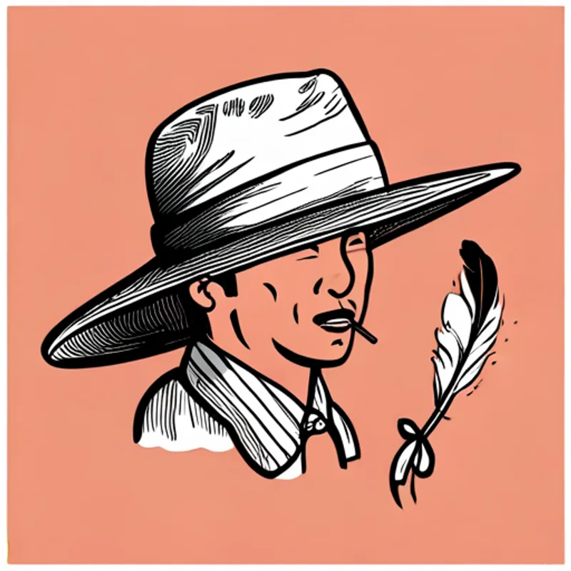 Colorful clothes and a hat with feathers with colorful clothes speaking different languages
