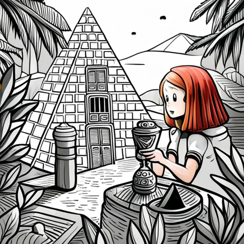 girlren solving puzzles to find treasures in a pyramid