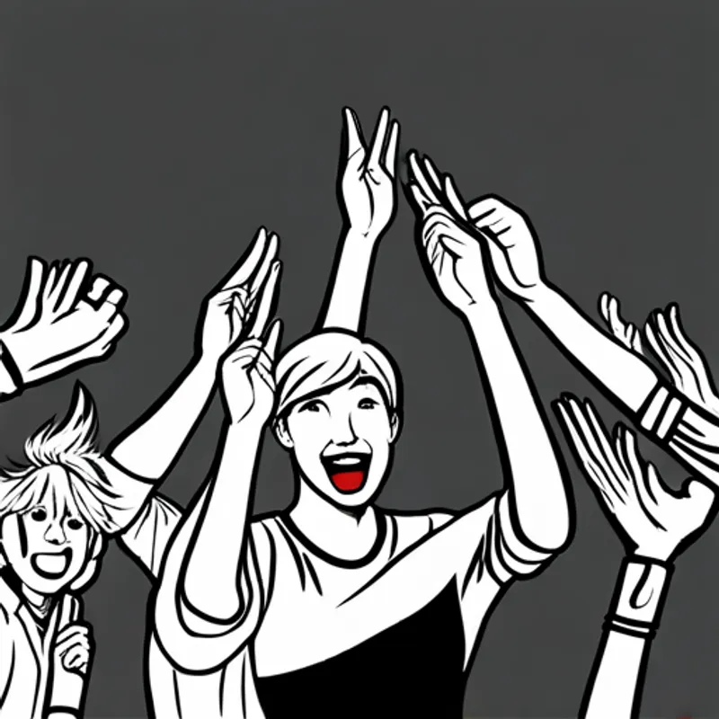 People clapping hands and cheering for the girlren