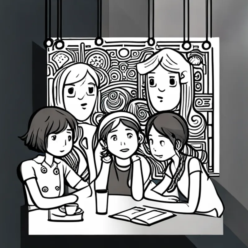 girlren talking to others and inspiring teamwork