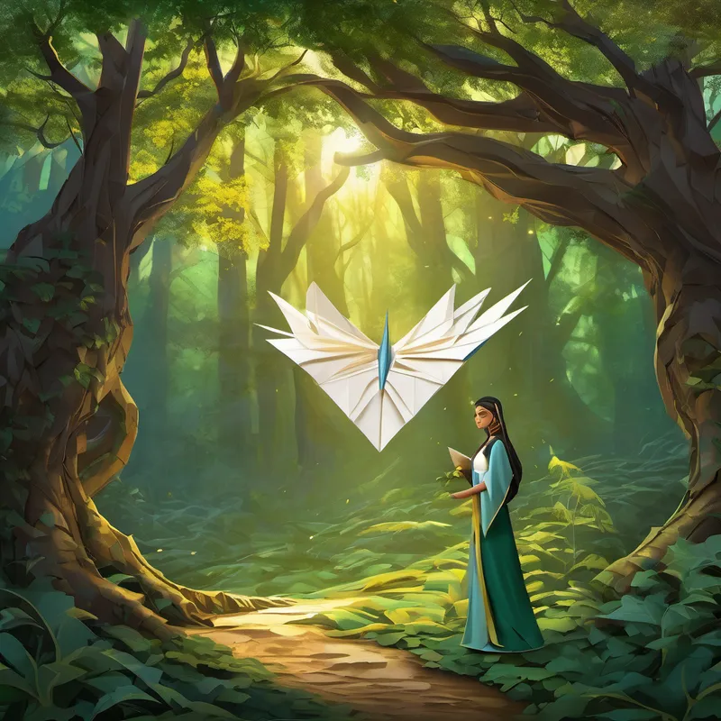 Finally, after enduring countless trials and tribulations, Elara reached the heart of the forest. There, at the ancient sacred tree, she performed a ritual and recited the long-forgotten prophecy aloud. The forest sighed with relief as magic surged through the air, sealing away the impending catastrophe. As the hidden sun dipped below the horizon, Elara returned to her humble abode in the forest. Though she had accomplished her great mission, she knew her journey wasn't over. With newfound confidence in her abilities, she continued to protect her enchanted home and nurture her friendships with the plants and animals.