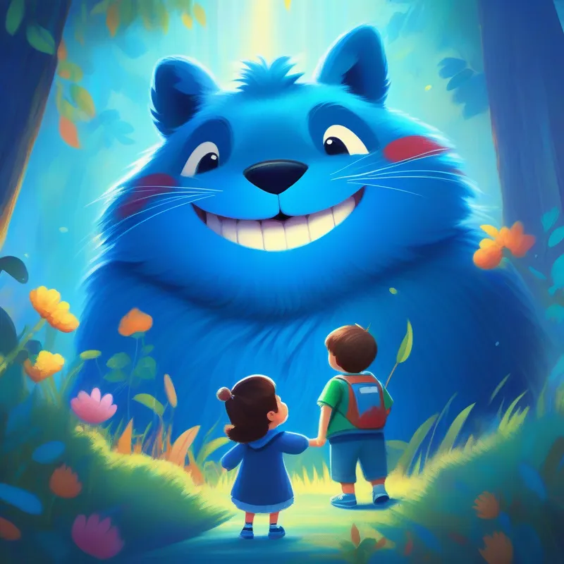 Blue fur, big smile, adored by children chooses honesty and is rewarded with a clue.