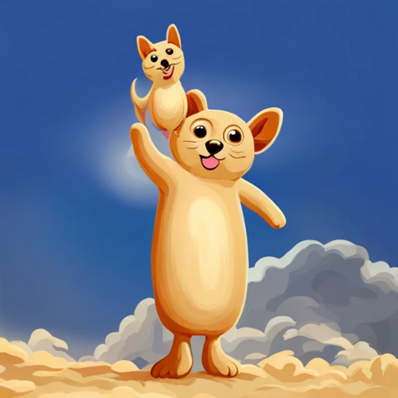 Cream-colored pulipoo with floppy ears and a wagging tail and family waving goodbye to Italy with smiles