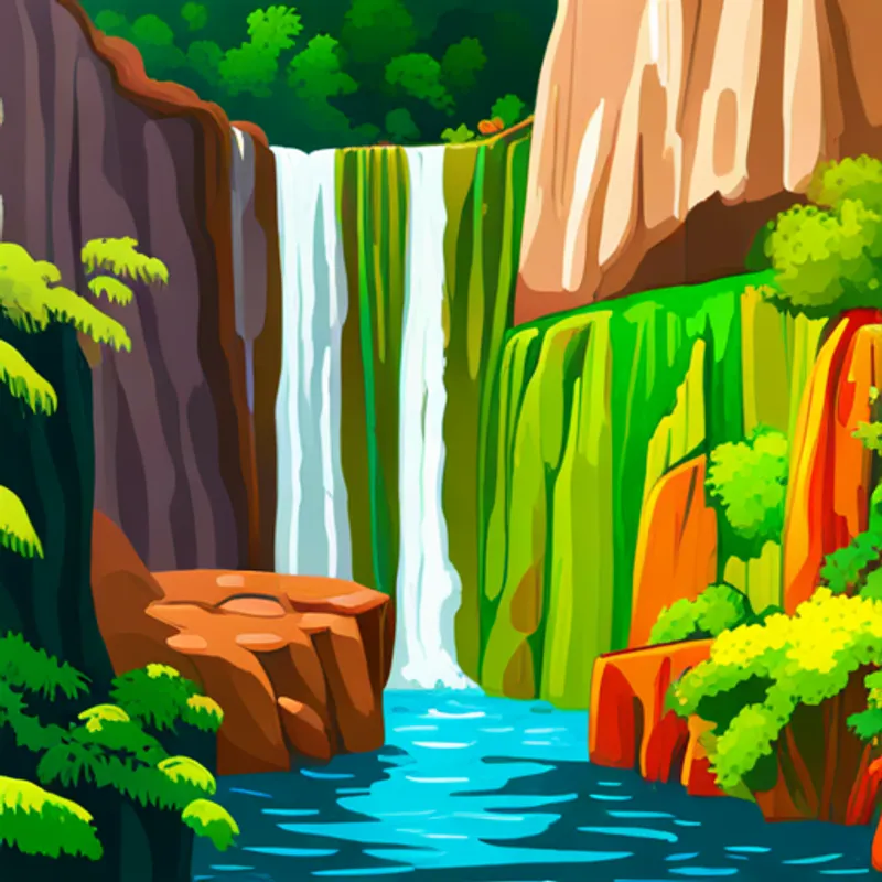 Un mundo de cascadas coloridas y deslumbrantes