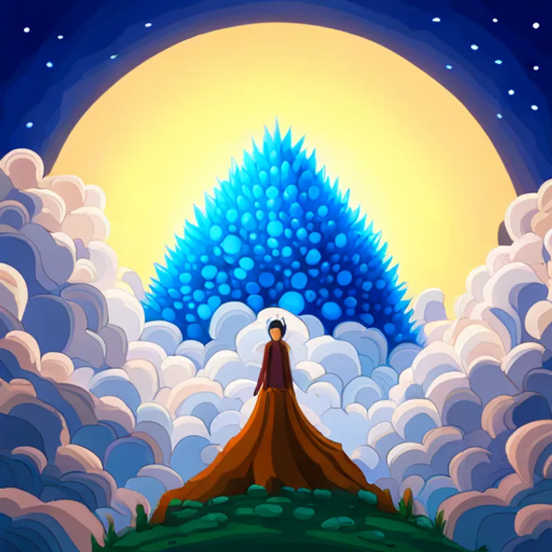 El Criatura con escamas azules, aletas vibrantes, corona cristalina con una corona cristalina