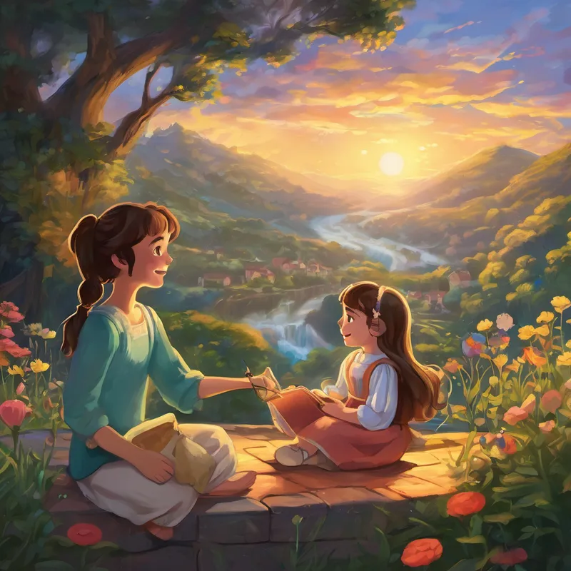 Their arguments turned into laughter and collaboration. Annabelle would paint mesmerizing scenes, and Elise would sing her lullabies, turning those masterpieces into magical stories that enchanted everyone who saw them. Their artwork traveled far and wide, spreading joy and harmony wherever it reached. The magical bracelets not only helped them become better artists but also brought them closer than ever, with endless love and appreciation for one another.